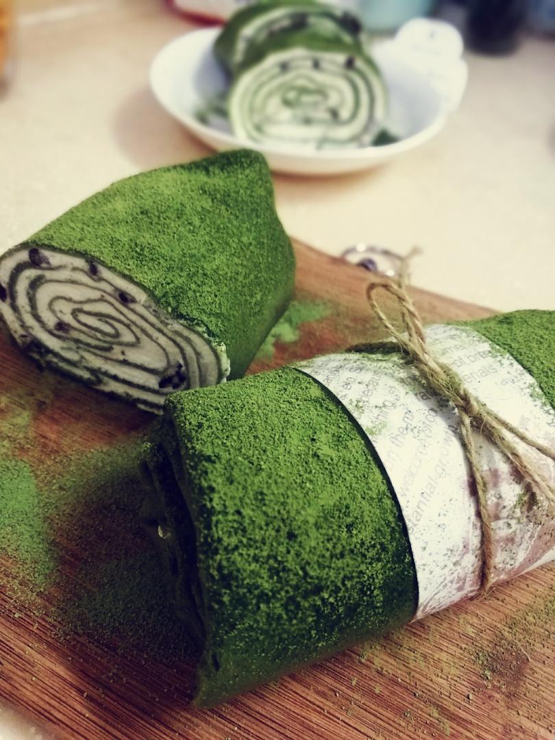 静儿-82做的抹茶红豆毛巾卷