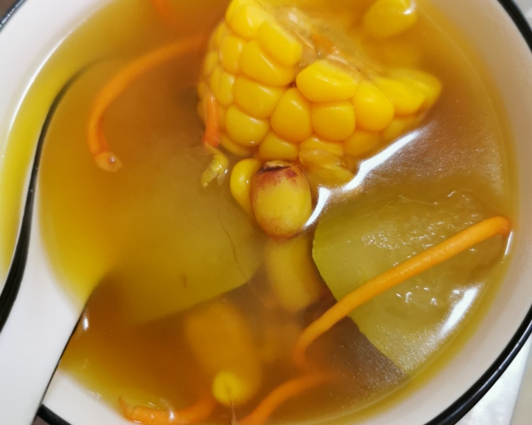 纯素食无五辛：虫草花玉米冬瓜汤的做法 步骤3