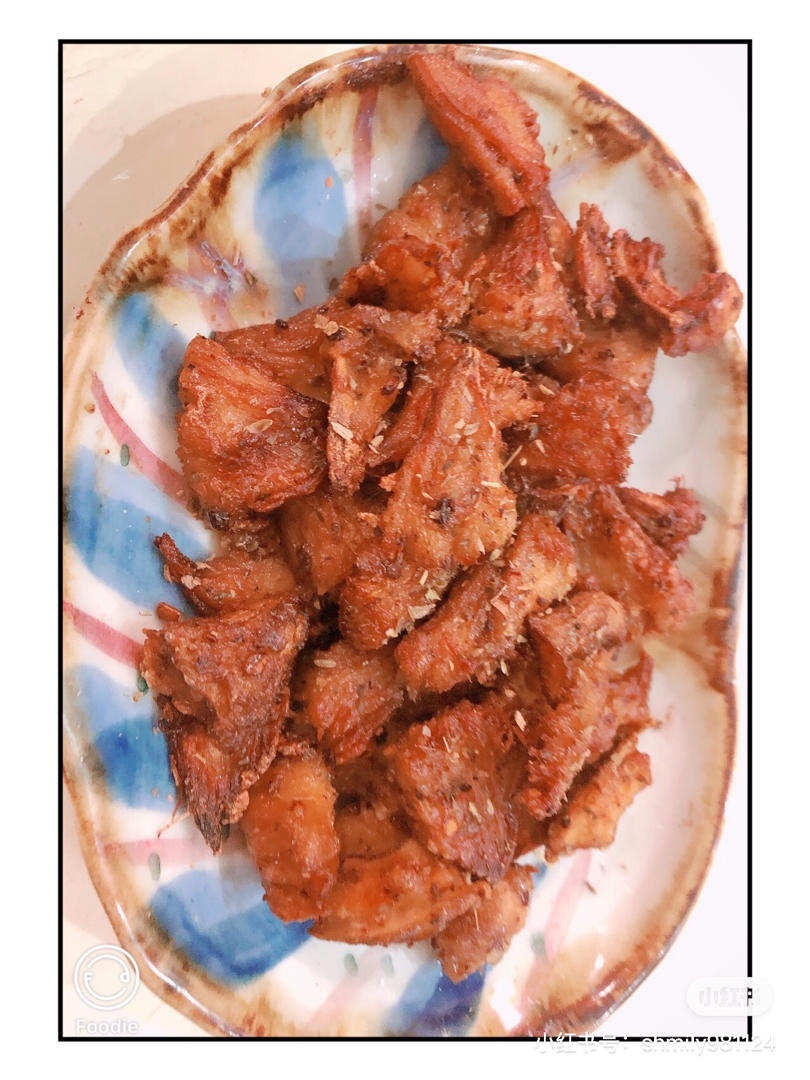 ψ 沙嗲孜然素肉串 ψ (油炸猴头菇)