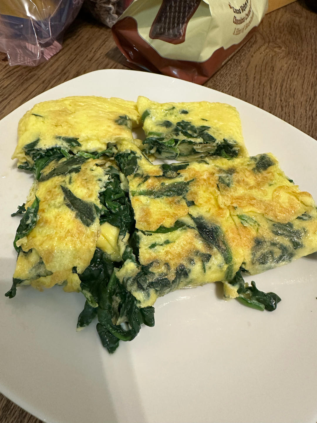 简易版菠菜鸡蛋卷懒人菜