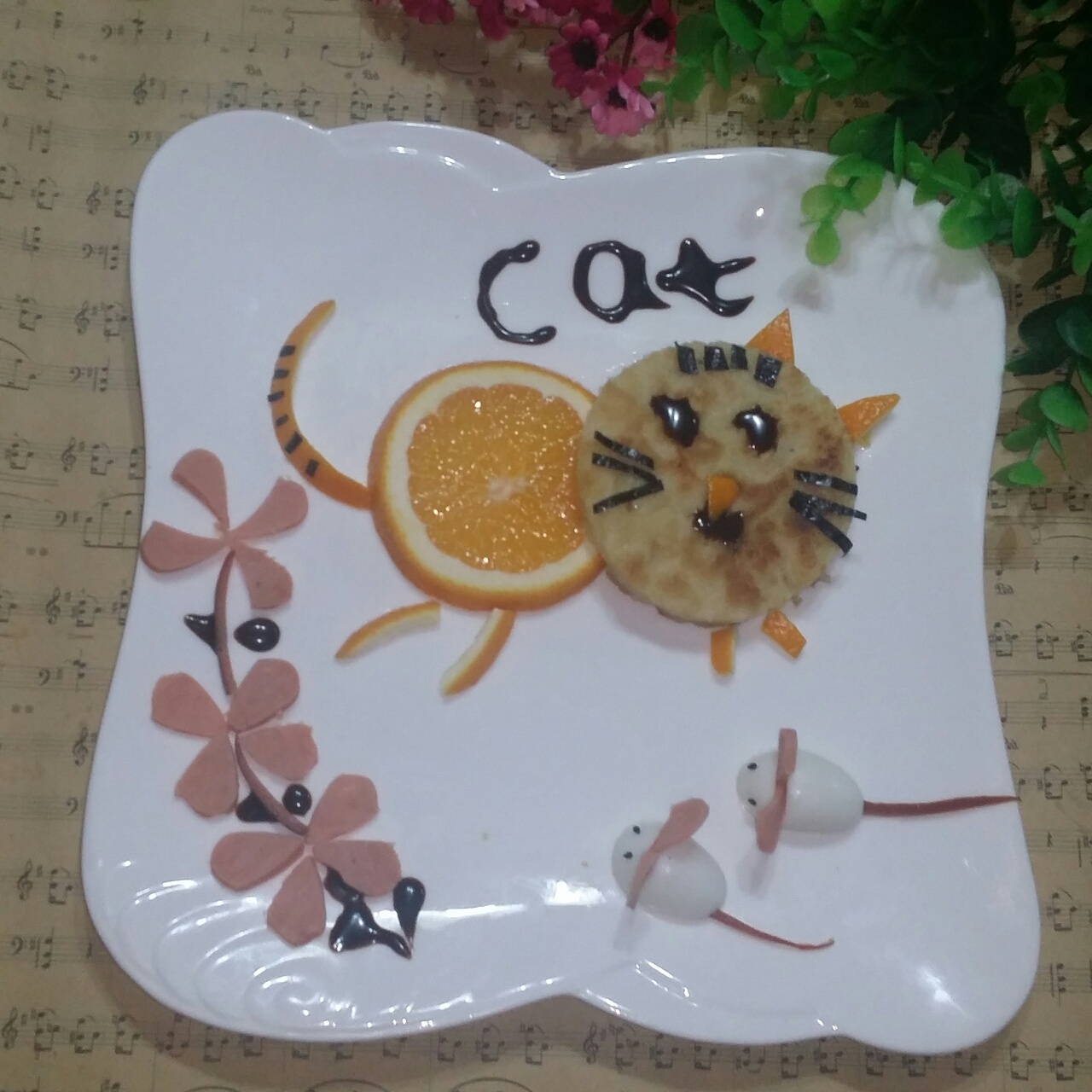 栀子花米饭趣味餐