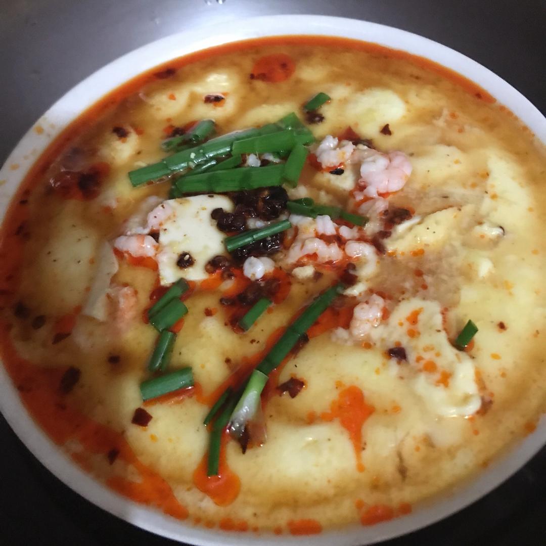 虾仁豆腐蒸水蛋