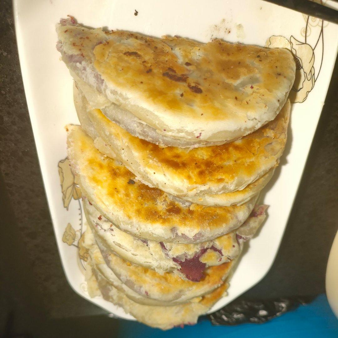 网红紫薯芋泥饼，平底锅与烤箱两种做法