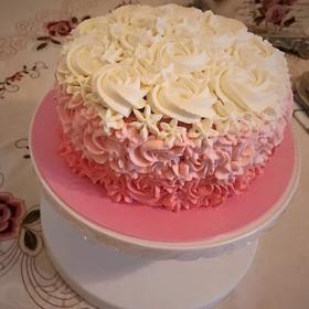 渐变玫瑰蛋糕——给自己的生日蛋糕