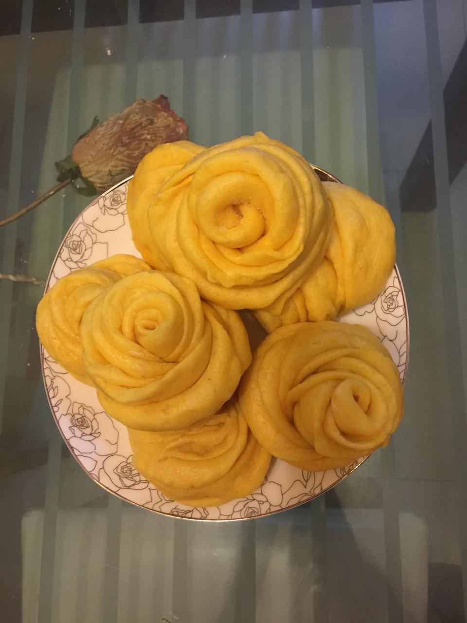 南瓜玫瑰花馒头
