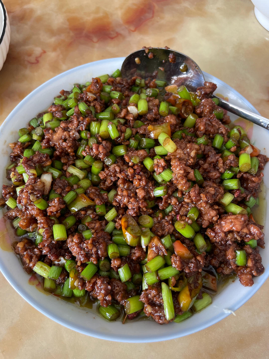 川味儿版超下饭可拌面苍蝇头(蒜薹炒肉末）