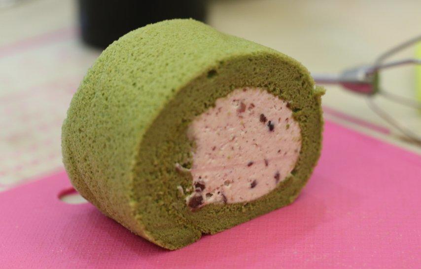 抹茶戚风蛋糕卷