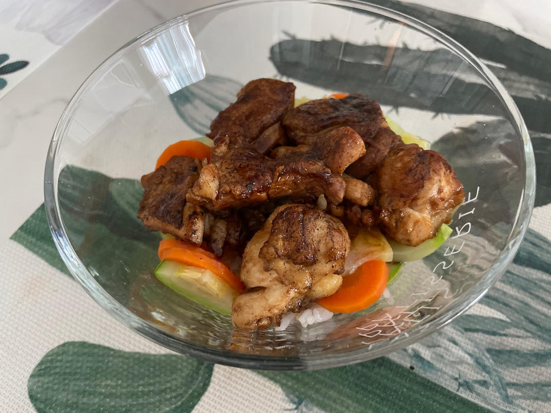 无油脆皮照烧鸡排饭做法/日式照烧鸡腿