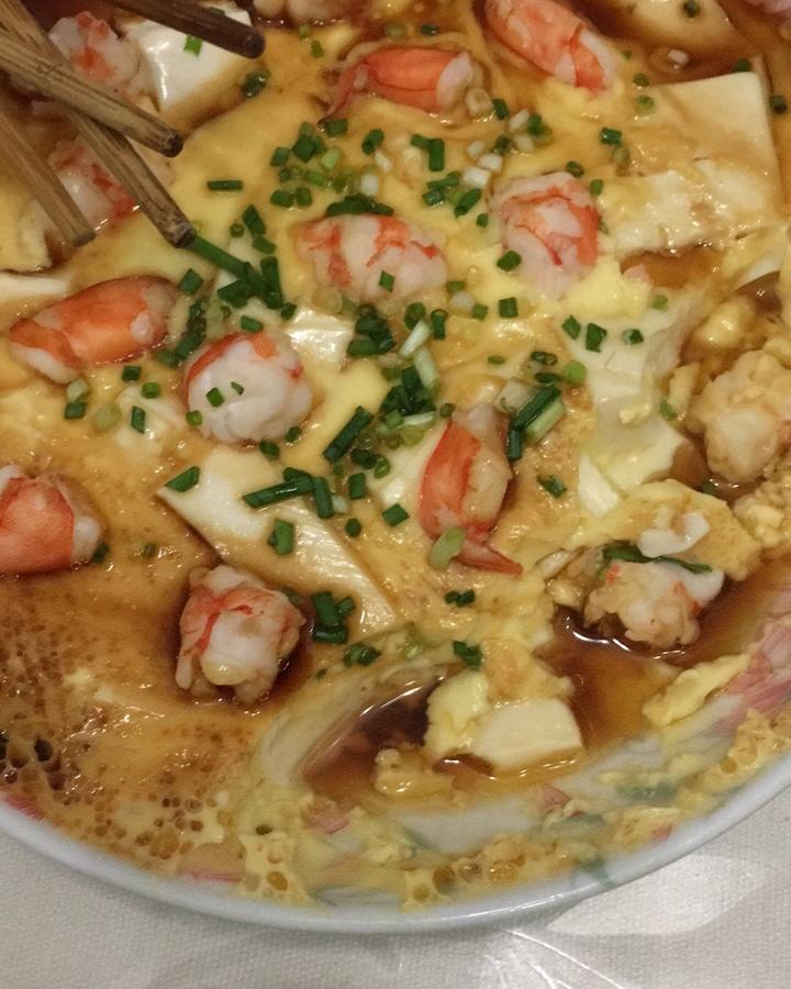 虾仁豆腐蒸水蛋