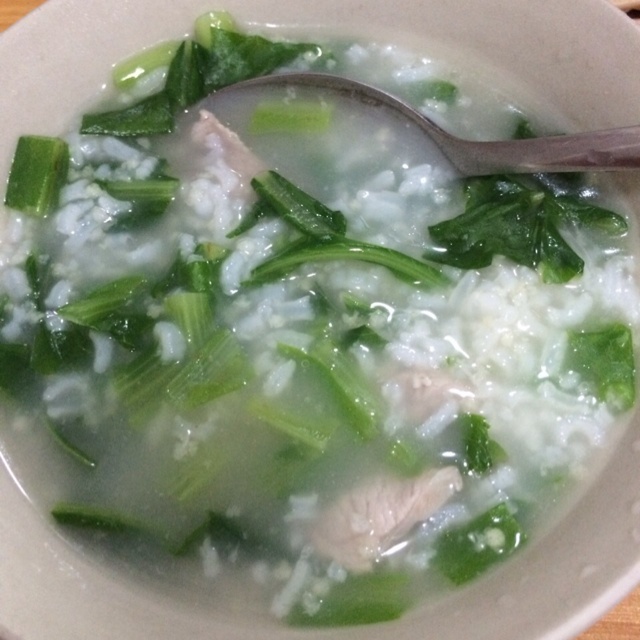 青菜瘦肉粥