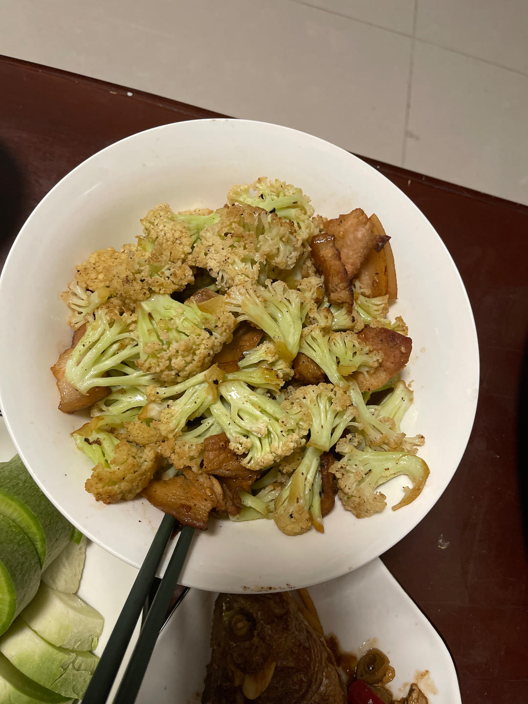 干煸菜花（花菜炒肉）