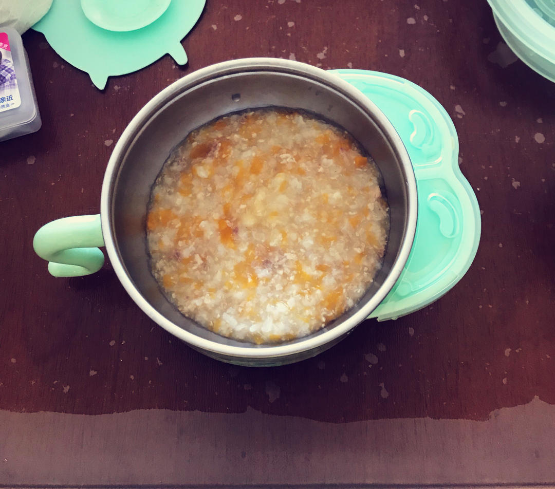 八个月+宝宝辅食鸡肉南瓜粥