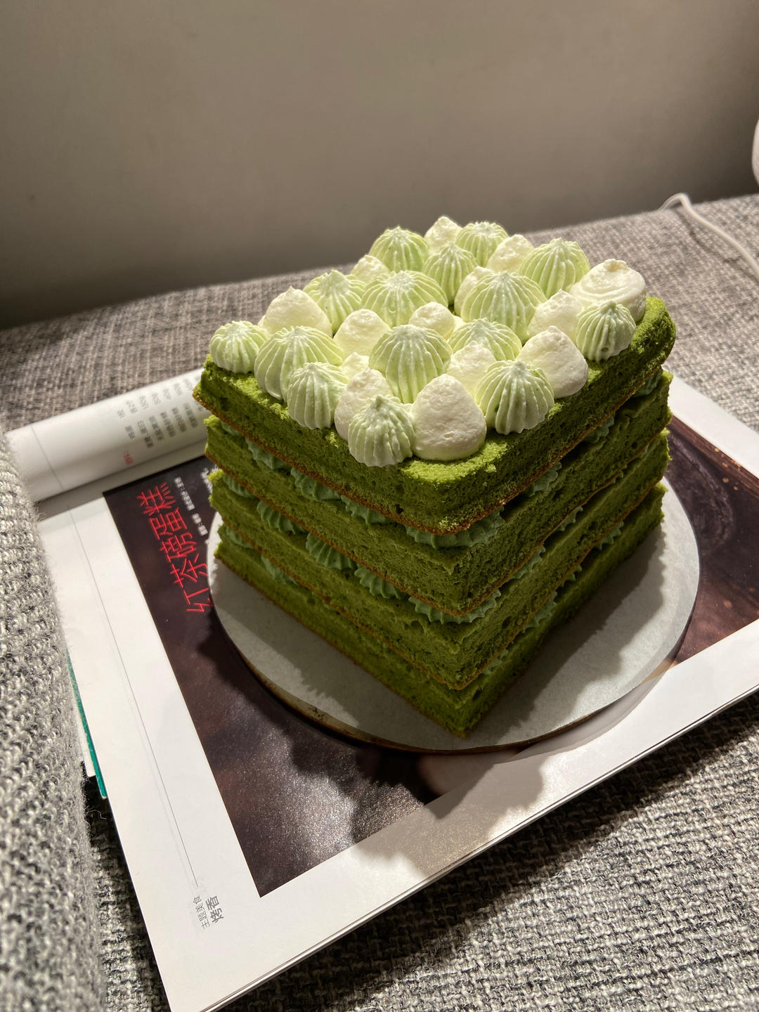 抹茶奶油蛋糕—做法简单颜值超高