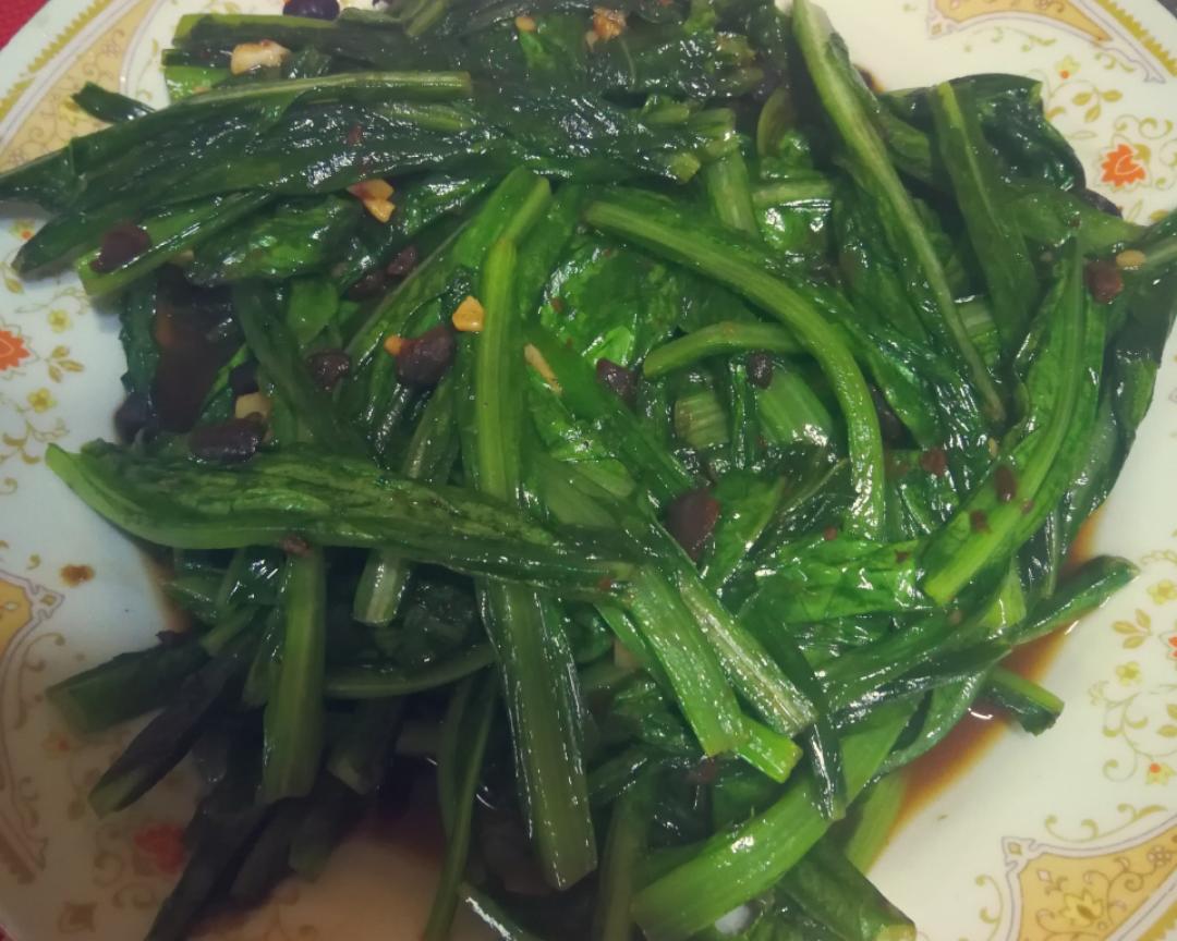 豆豉蒜蓉油麦菜的做法