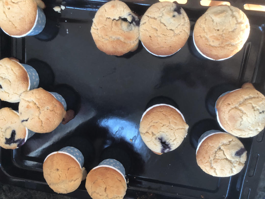 【爆浆蓝莓玛芬蛋糕】搅和几下就爆浆了～Blueberry Muffins～ | Q BAKE