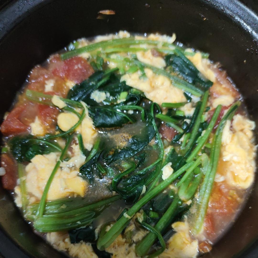 番茄菠菜鸡蛋汤