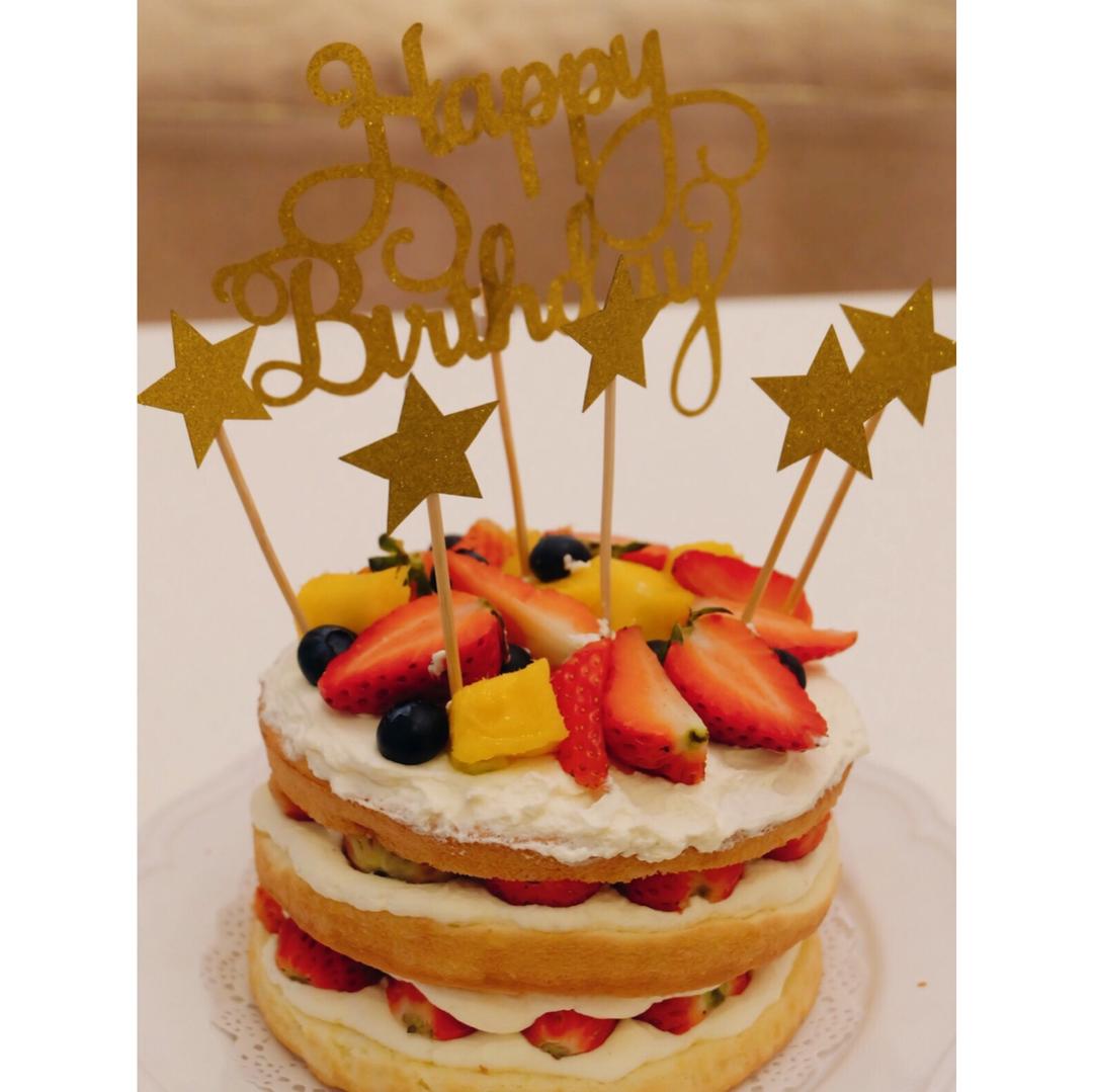 【零失败】不会裱花没关系的水果裸蛋糕 芒果裸蛋糕 完美戚风胚