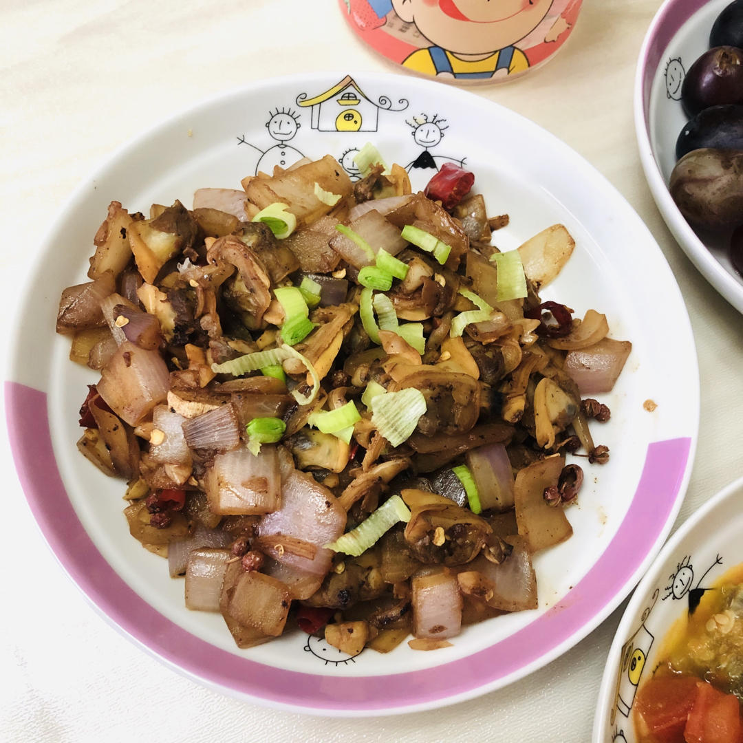 葱炒花蛤
