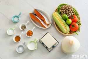 脆皮三文鱼椰汁汤——菜菜的做法 步骤1