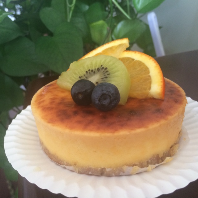 【蓝莓芝士蛋糕/Baked Cheesecake with Blueberries】