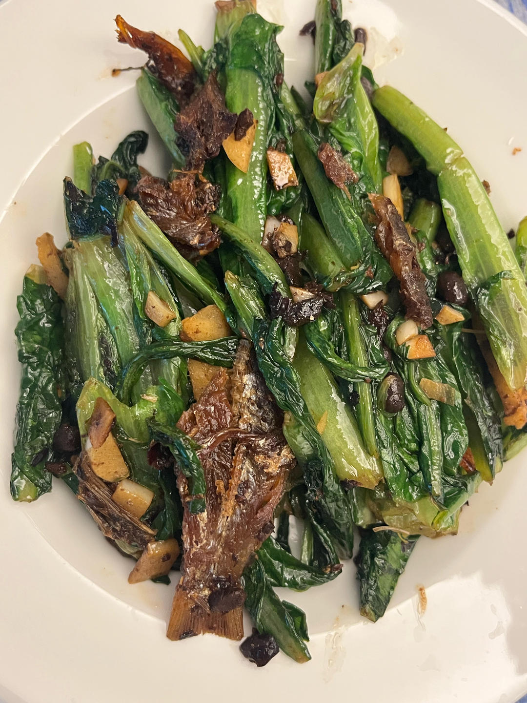豆豉鲮鱼炒油麦菜