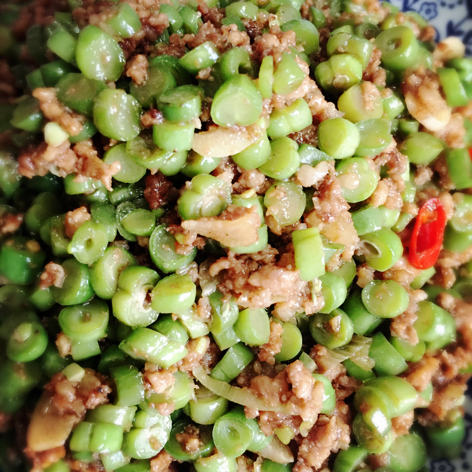 肉沫豆角下饭菜