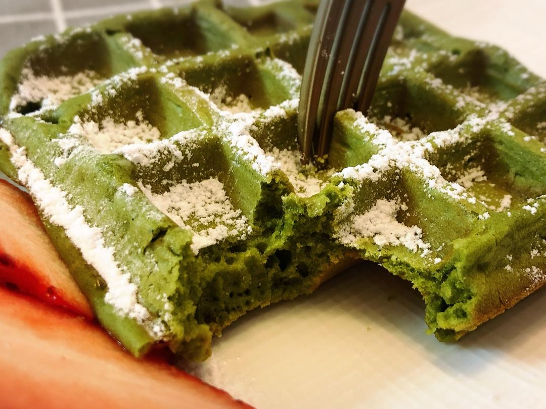 ashinkoo做的抹茶华夫饼