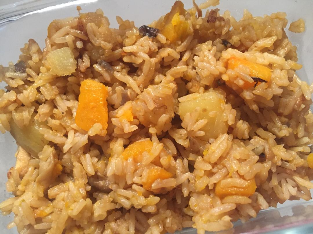 南瓜鸡肉饭
