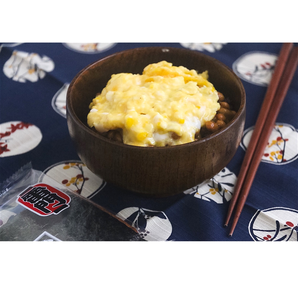 纳豆煎蛋盖饭