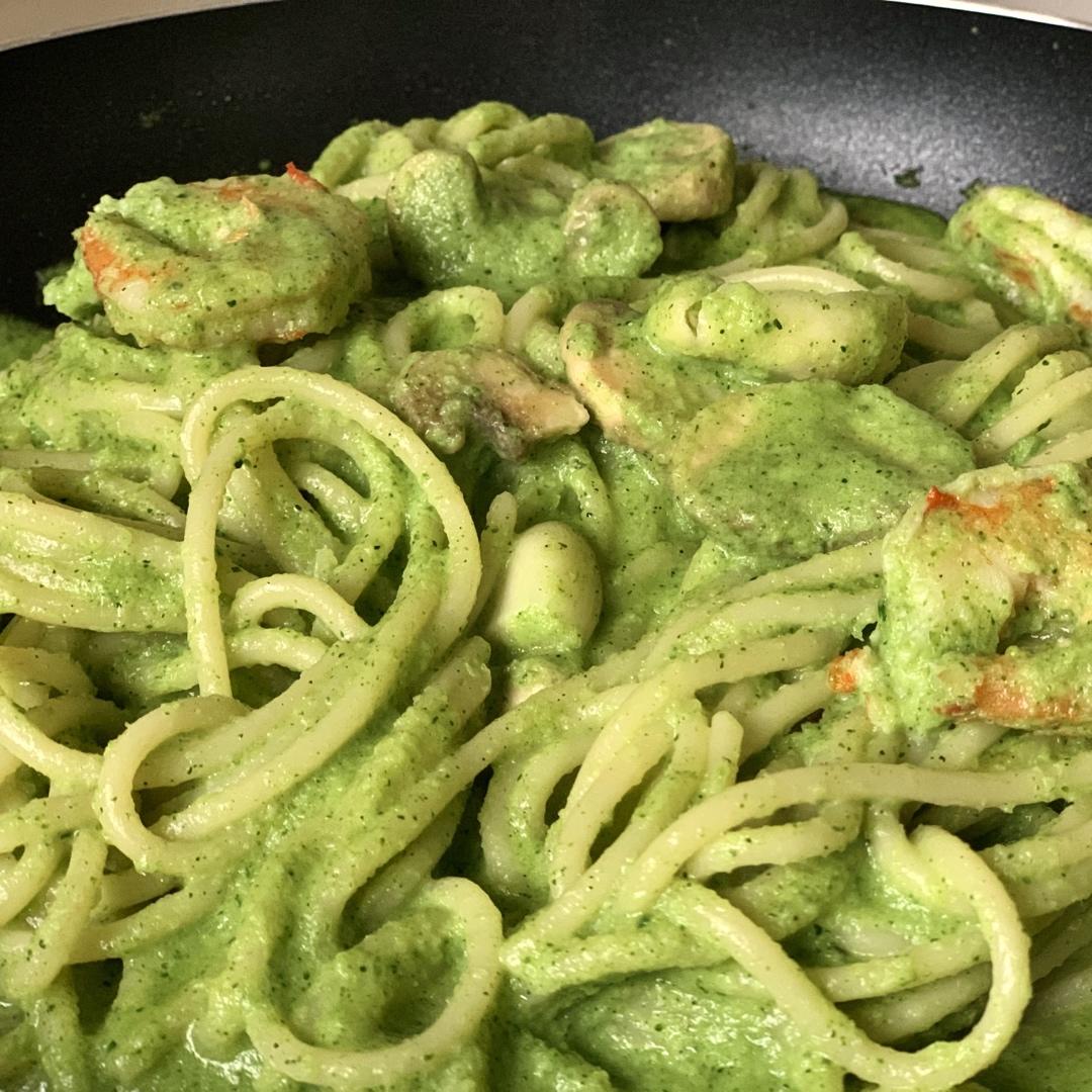 青酱意面：菠菜虾仁意面&西兰花意面&牛油果意面