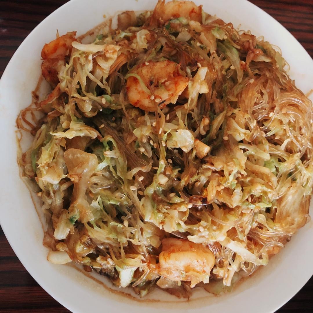 包菜粉丝炒鸡蛋