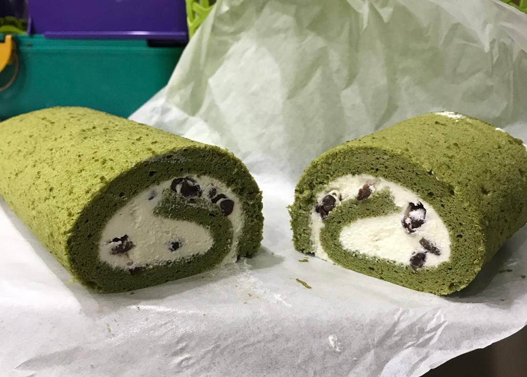 抹茶红豆蛋糕卷