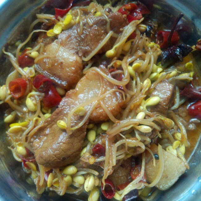 黄豆芽炖肉