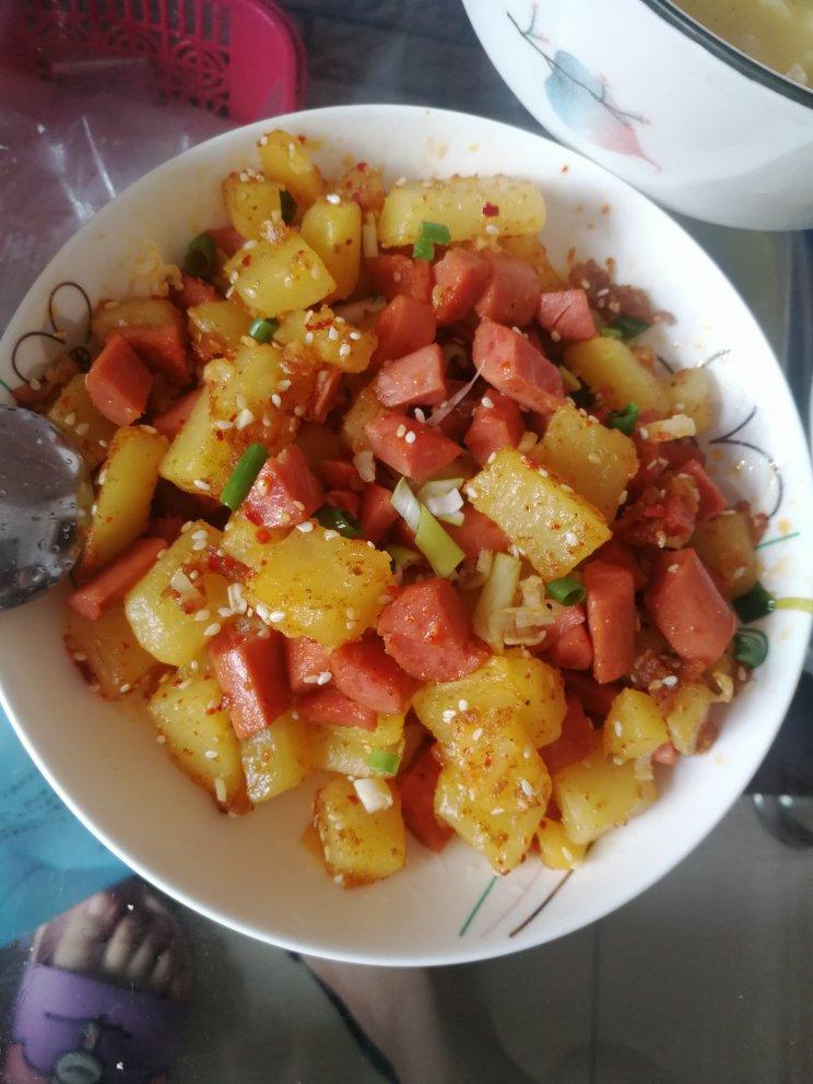 孜然土豆火腿肠 香辣过瘾还便宜！