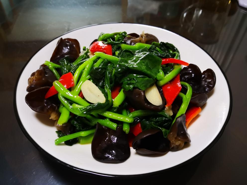 木耳菜炒木耳的做法