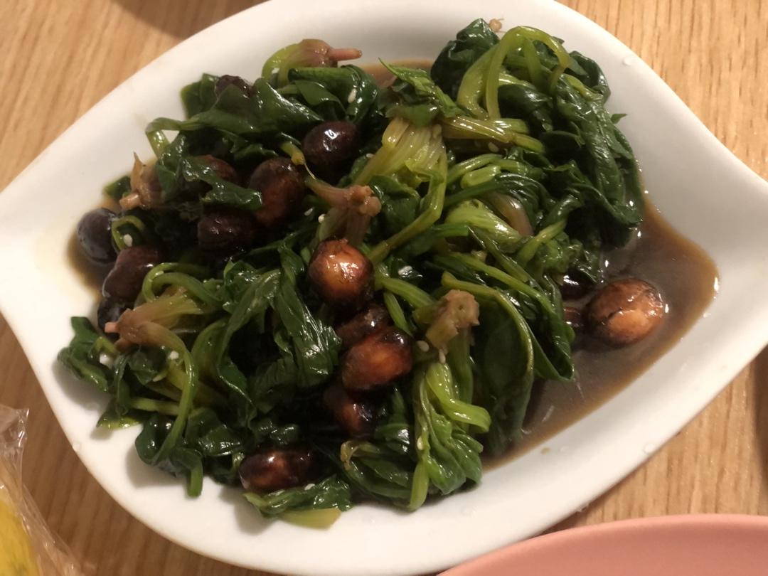 老醋菠菜花生/Vinegar spinach and peanut salad