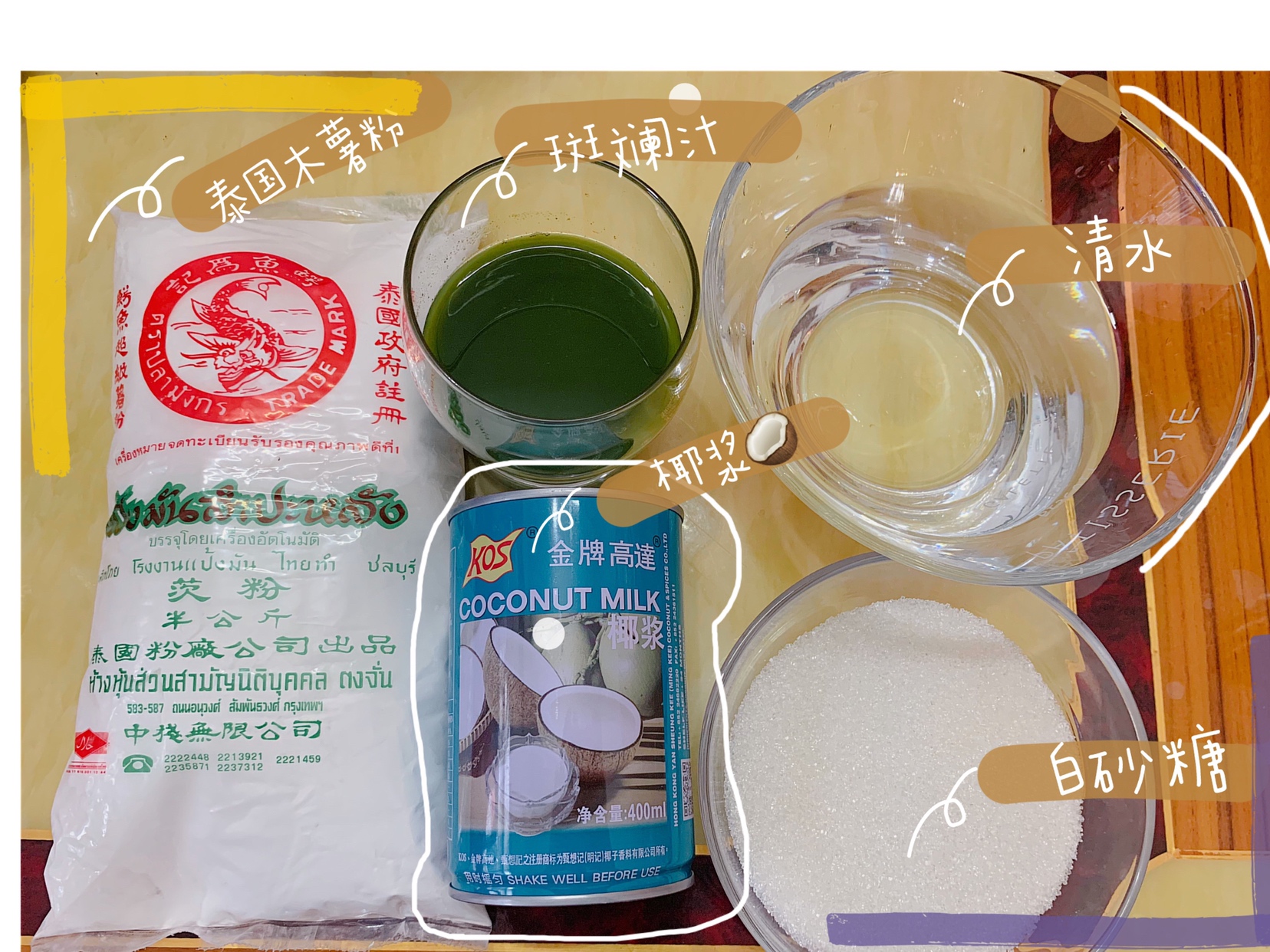 斑斓椰汁糕的做法 步骤1