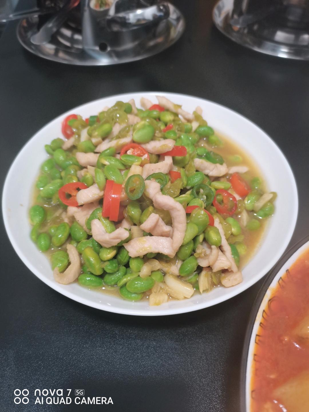 毛豆炒肉