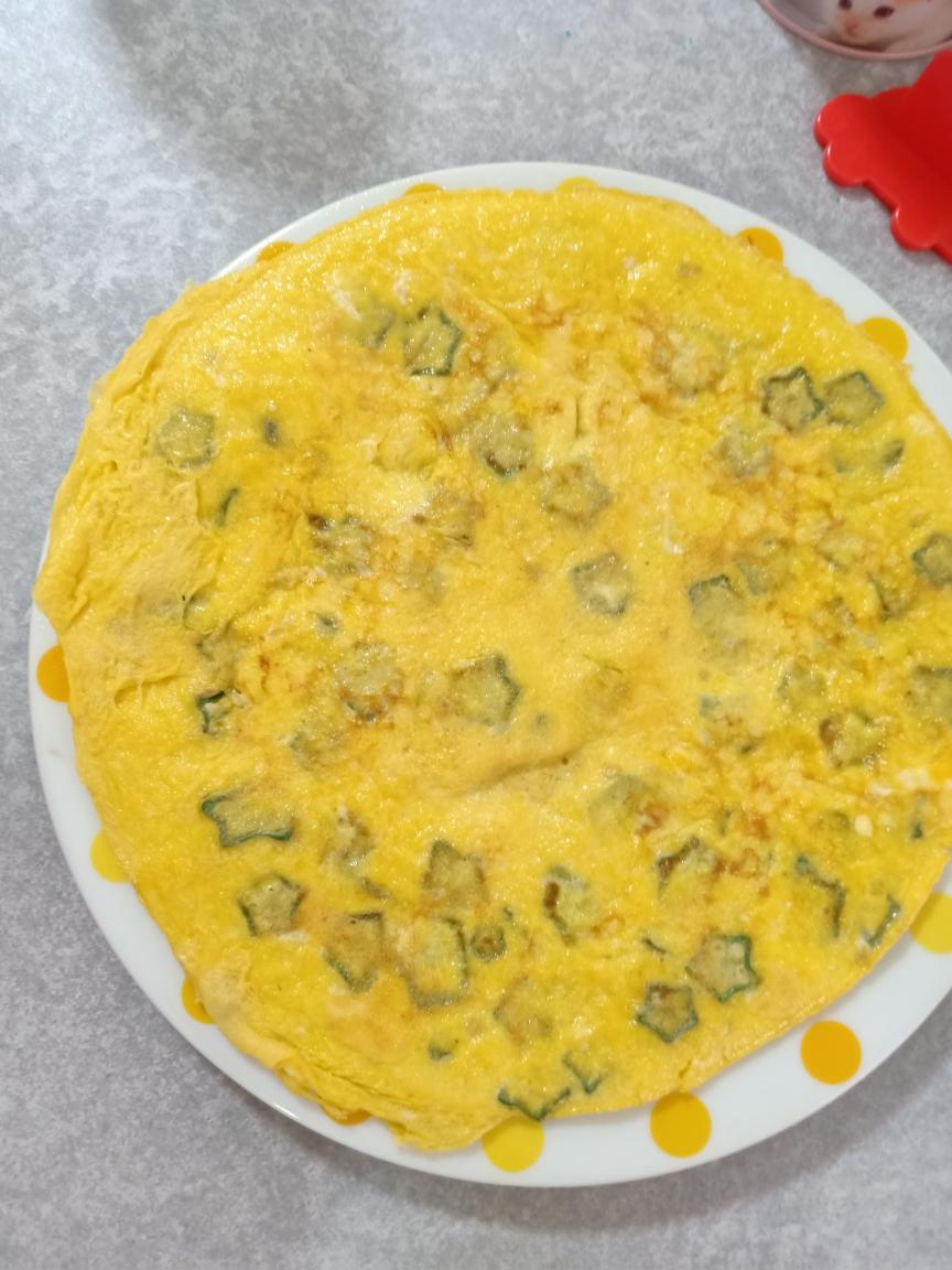 凉了也好吃的秋葵蛋饼
