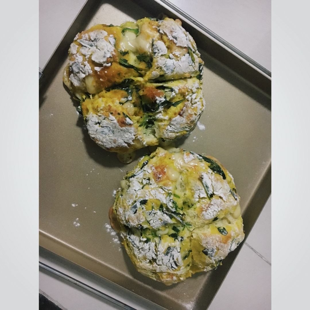 菠菜南瓜奶酪丹波面包丨健康·烘焙