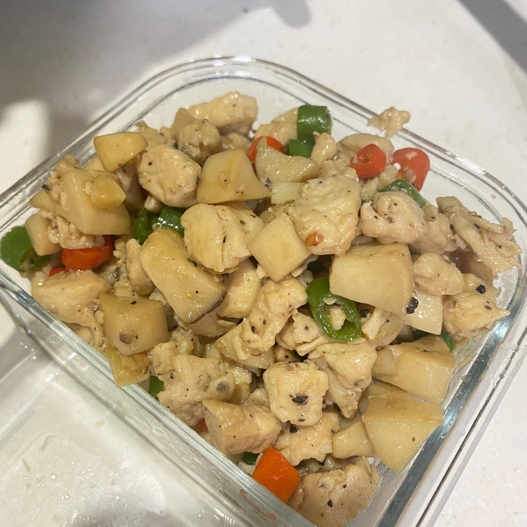 鲜嫩多汁的杏鲍菇炒鸡丁❗低脂低卡好吃不胖