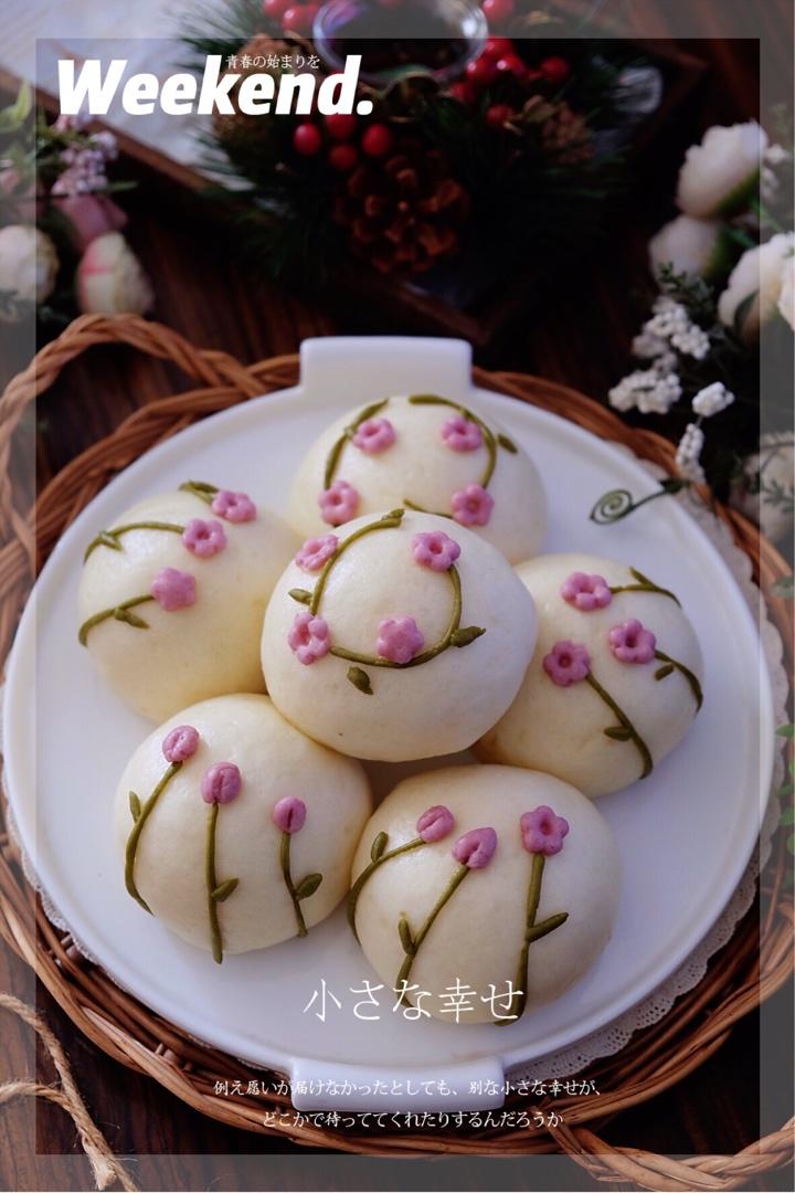 春天的味道～花样艾草紫薯包