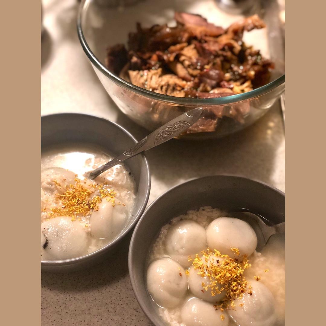 桂花酒酿圆子（附酒酿，小圆子做法）