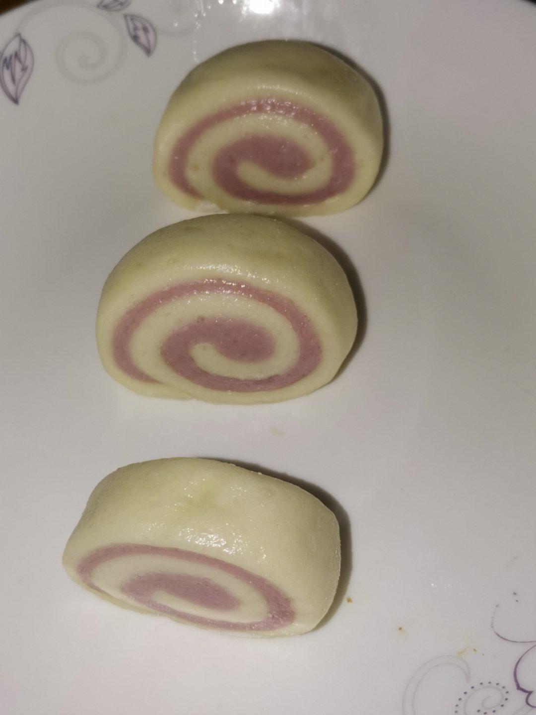 手工紫薯花卷馒头
