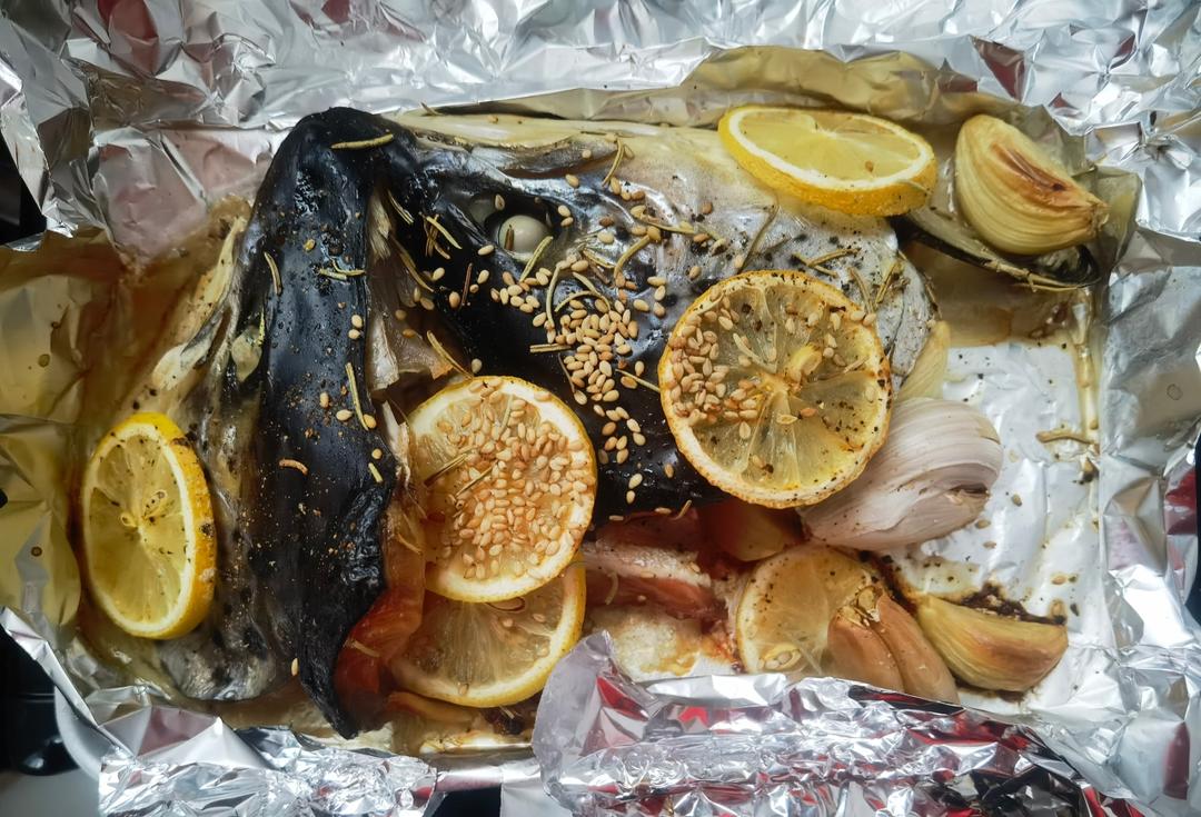 大和风味之盐烤三文鱼头
