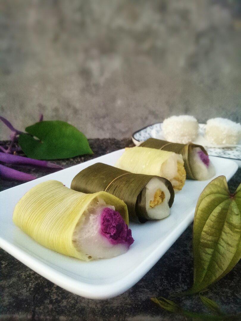 紫薯、红薯糯米卷