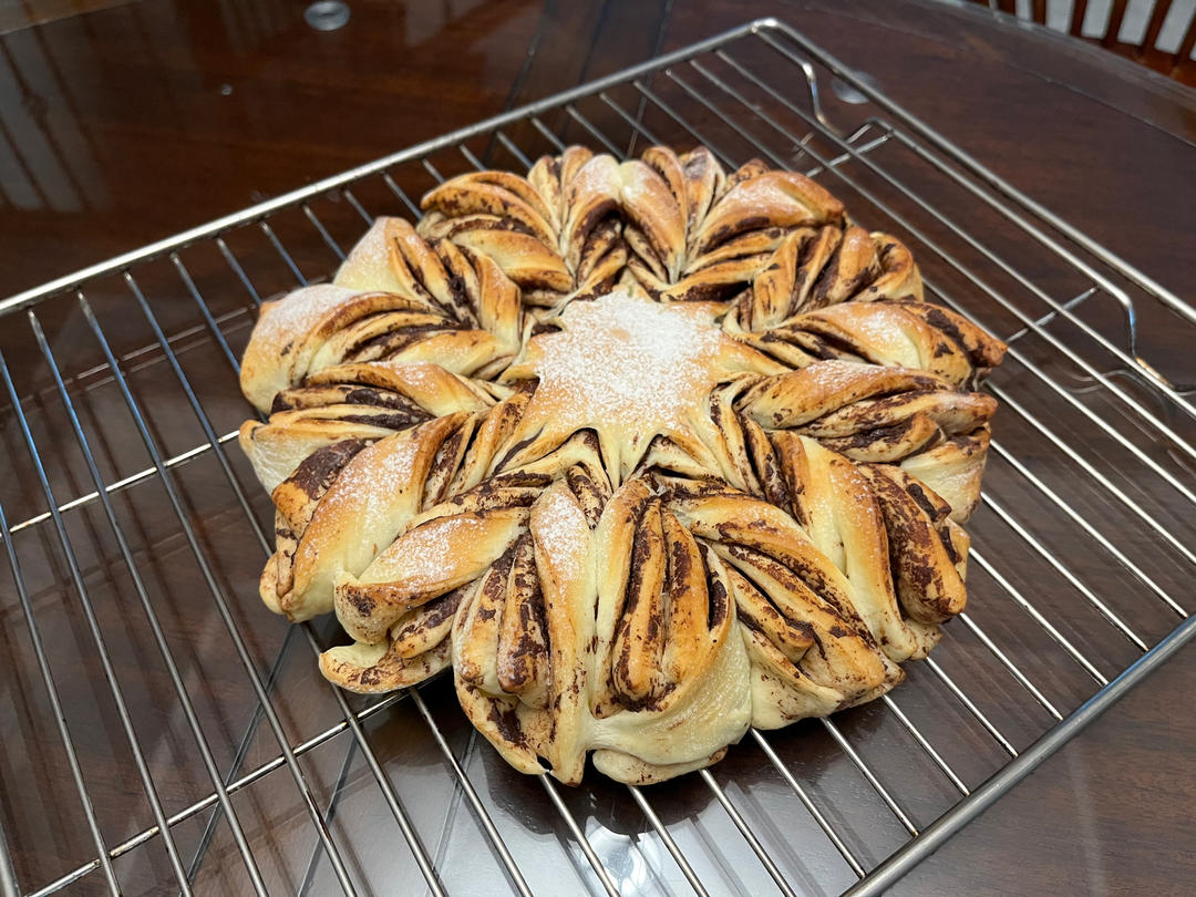 圣诞巧克力雪花面包