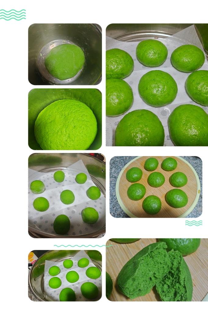 菠菜汁加了它 馒头颜色翠绿不变色 附细节视频详解