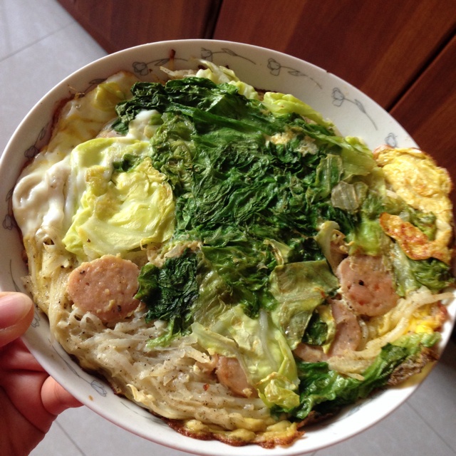 土豆丝五彩蛋饼