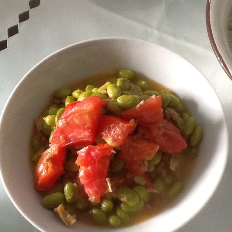 肉末番茄烧毛豆